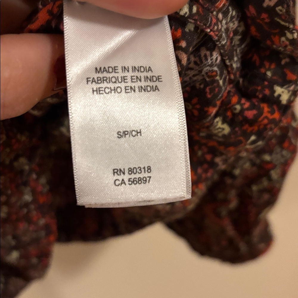 Lucky Brand smocked Paisley Blouse - Brown and Red - Picture 3 of 8